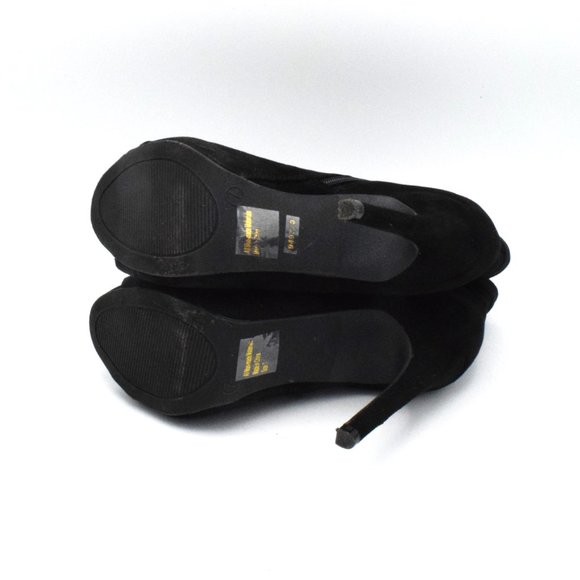 EUC Charlotte Russe Evelyn-56 Lace Up Peep Toe Ankle Bootie Black - Picture 4 of 6